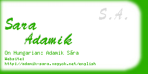sara adamik business card