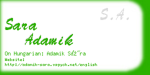 sara adamik business card